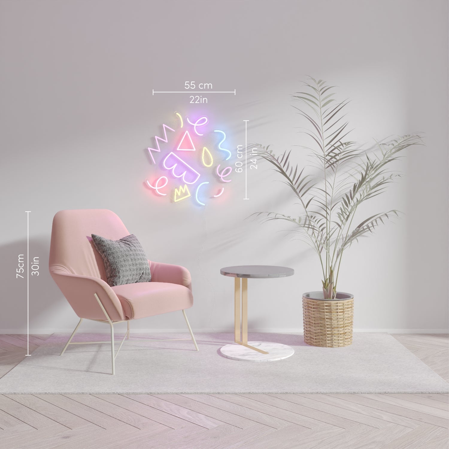 Shape Up by Emily Eldridge - LED Neon Sign - YELLOWPOP UK